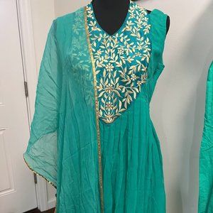 Seagreen Babydoll Anarkali